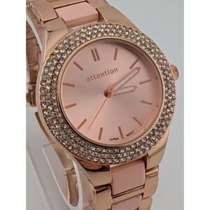 Attention Watch Wmoen 38mm Rose Gold Case Pink 7.5" Band- New Battery